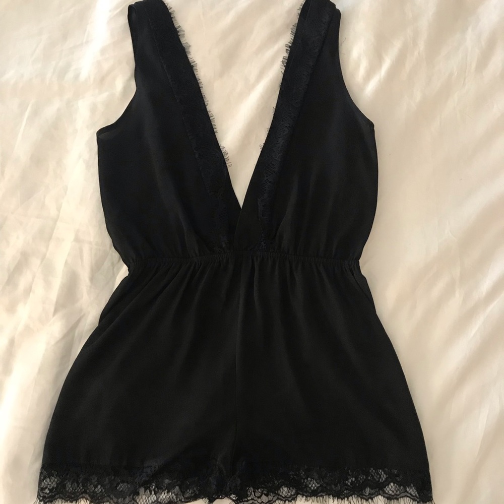Lace Trim Romper